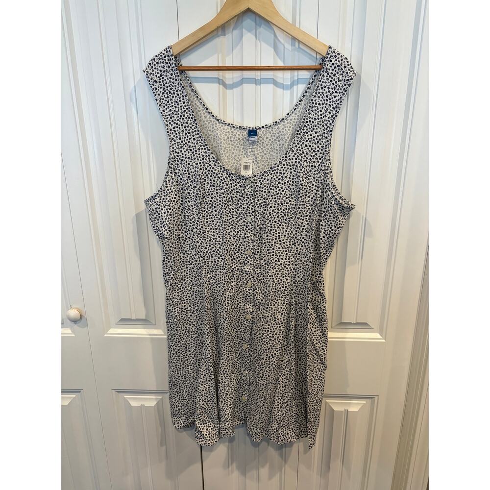 Old Navy White And Blue Floral Dress Size XXL